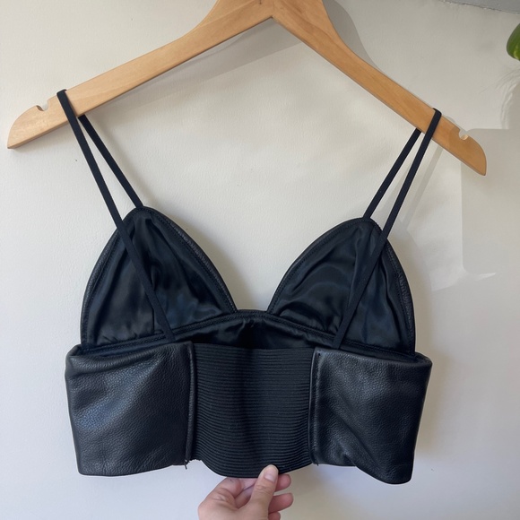Pebbled Leather Bralette-style Top - Picture 3 of 6